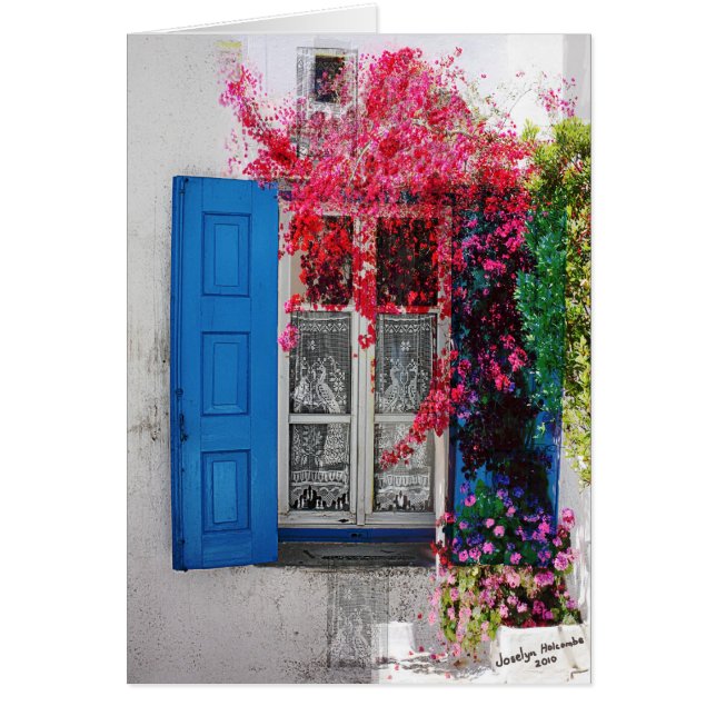 Blå formbrytare hälsningskort (Framsidan)