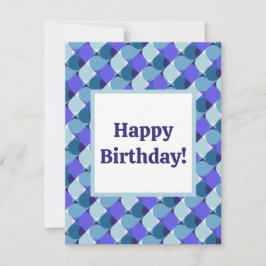 Blå Former Födelsedag Anteckningskort