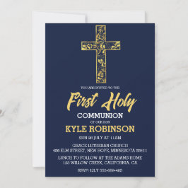 blå första kommuninbjudningar inbjudningar