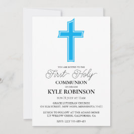 blå första kommuninbjudningar inbjudningar