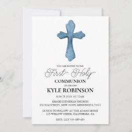 blå första kommuninbjudningar inbjudningar