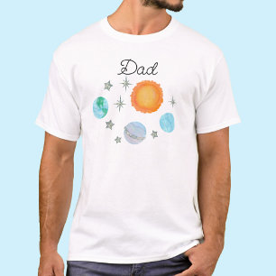 Blå första Resa runt Sol Pappa 1:a födelsedag T Shirt