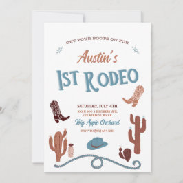 Blå första Rodeo Inbjudningar