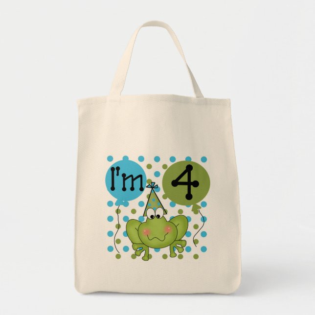 Blå fot 4e födelsedagen Tshirts och gåvor Tygkasse (Framsidan)