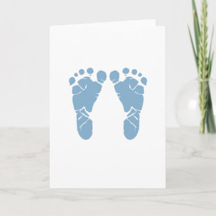 Blå fotavtryck i baby kort