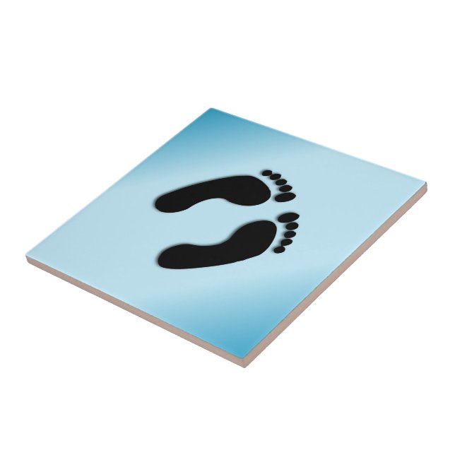 Blå fotavtryck kakelplatta (Sidan)