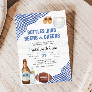 Blå Fotboll Baby Shower Inbjudningar