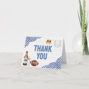 Blå Fotboll Baby Shower Tack Kort