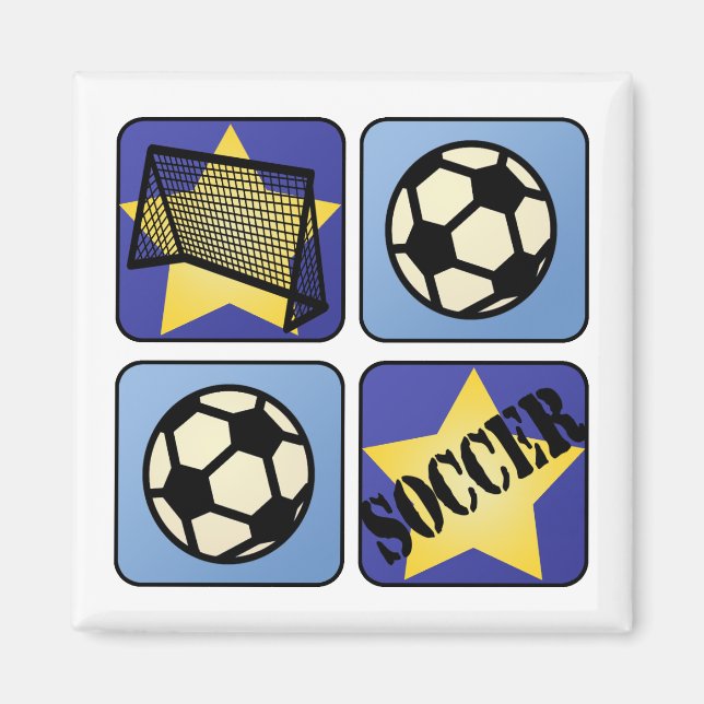 Blå fotboll magnet (Framsidan)