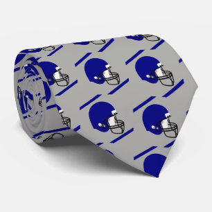 Blå fotboll på Grått/Silver Necktie Slips