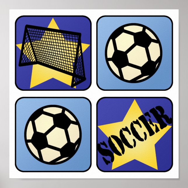Blå fotboll poster (Framsidan)