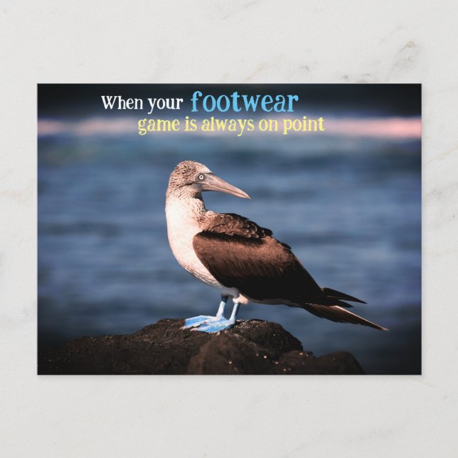 Blå fotgannett helg vykort (Framsida)