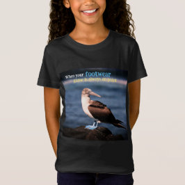 Blå fotgannett t shirt