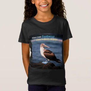 Blå fotgannett t shirt