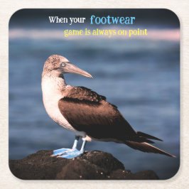 Blå fotgannett underlägg papper kvadrat