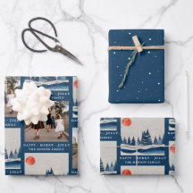 Blå foto för vinterlandskapsskog Måne