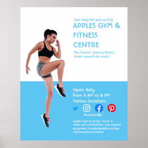 Blå foto-gym personlig tränare/tränare Flyer Poster