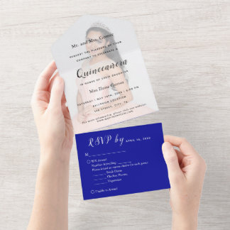 Blå fotobakgrund RSVP-eventinbjudan