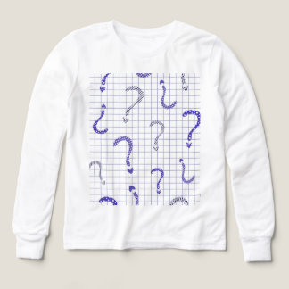 Blå frågetecken sömlös mönster t shirt