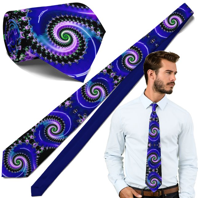 Blå Fraktal Spiral Mönster - Modern Matematisk Slips (Skapare uppladdad)