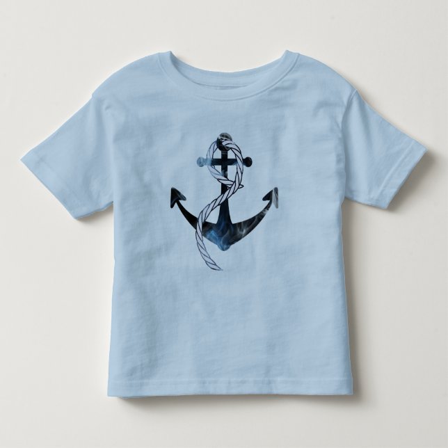 Blå Fraktaser ankor T-shirt (Framsida)