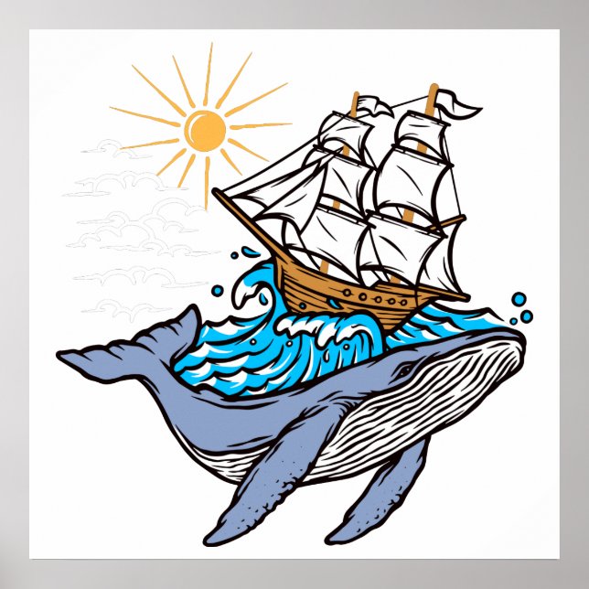 Blå Frakten Wave Sunshine Poster (Framsidan)