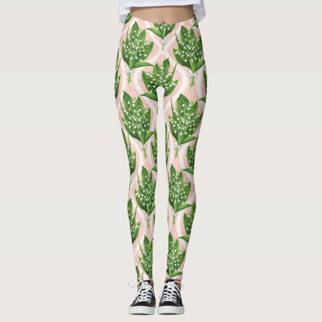 Blå från dalen på rosan leggings (Framsida)