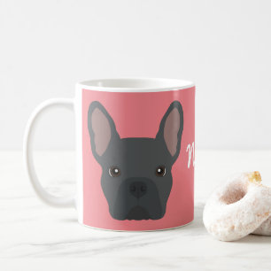 Blå Fransk Bulldog-kaffe Mugg