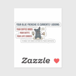 Blå fransk bulldogg dominerande rolig hundmamma-de klistermärken