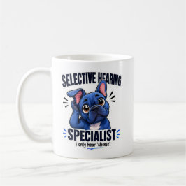 Blå fransk bulldogg-snackradar humor konst kaffemugg
