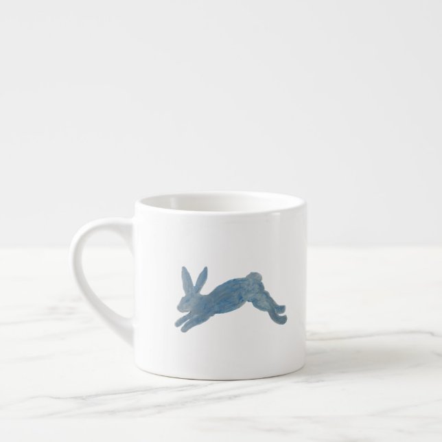 Blå fransk lanthare kanin baby-mugg espressomugg (Vänster)