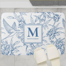 Blå fransk Toile de Jouy monogramnamn