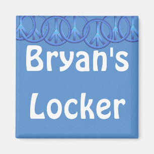 Blå Fredstecken Personlig Locker Magnet