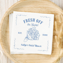 Blå Fresh Off The Market Bröllopsfest Pappersservett