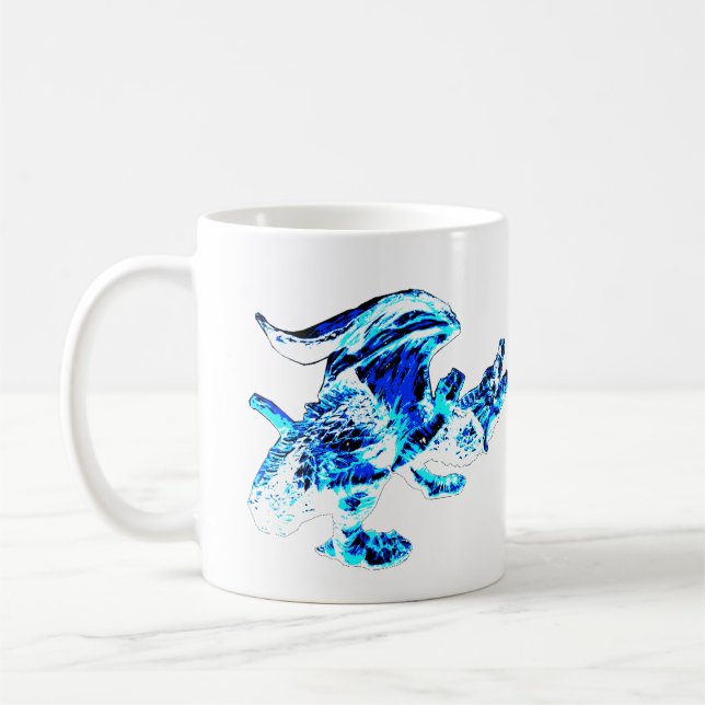 Blå Frost Drak Is Magi Fantasy Vinter Mytologi Kaffemugg (Vänster)