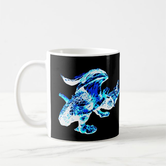 Blå Frost Drakon Arktiska Is Riket Mythiskt Djur Kaffemugg (Vänster)