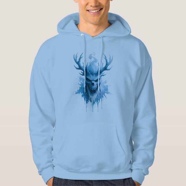 Blå Frost Skalle Hoodie (Framsida)