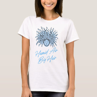 Blå FUKTIG LUFT STORTT HÅR Sommarhumor Rufsigt hår T Shirt