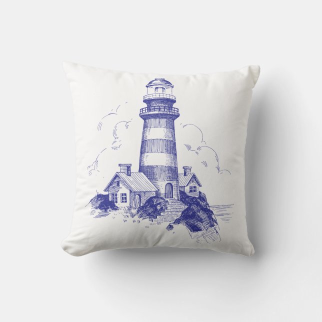 Blå fyr Pillow Kudde (Framsida)