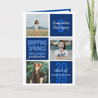 Blå fyrfotsruta för Roligt Studenten Inbjudan