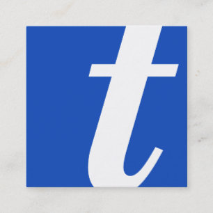 blå fyrkant i monogram fyrkantigt visitkort