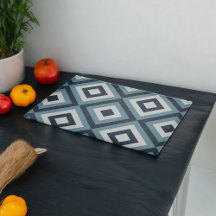 Blå fyrkanter Mönster