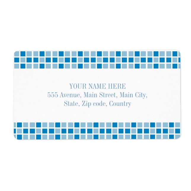 Blå fyrkanter Mönster Fraktsedel (Framsidan)