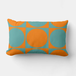&Blå fyrkanter på ländryggen Soffa, Orange&rutor Lumbarkudde