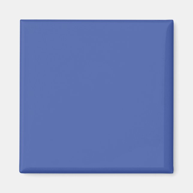 Blå Fyrkantig Magnet | Minimal Solid Färg (Framsidan)