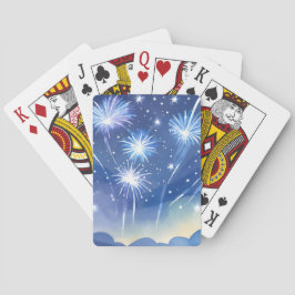 Blå Fyrverkerier | Fyrverkeri Firande Vattenfärg Casinokort