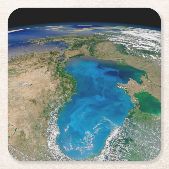 Blå fytoplankton Bloom i Svarta havet Underlägg Papper Kvadrat (Framsidan)