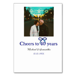 Blå g båge firar 40-årsjubileum för bröllop  bordsnummer