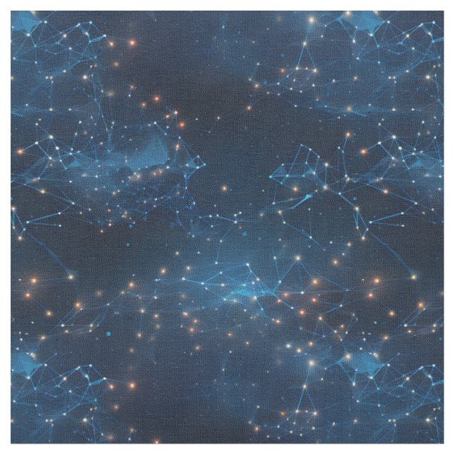 Blå Galaxy Abstrakt Tyg (Närbild)