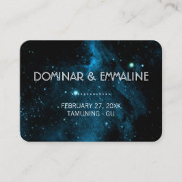 Blå Galaxy Bröllop-platskort Placeringskort